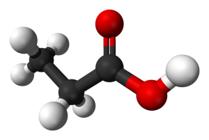 Estructura del ácido propiónico. Wikipedia, dominio público.